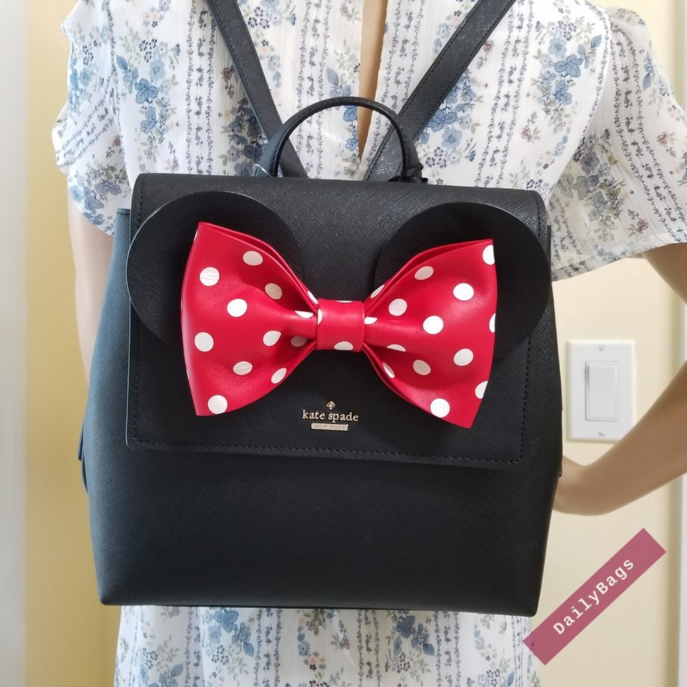 KATE SPADE MINNIE MOUSE DISNEY BLACK BACKPACK - Picture 1 of 15